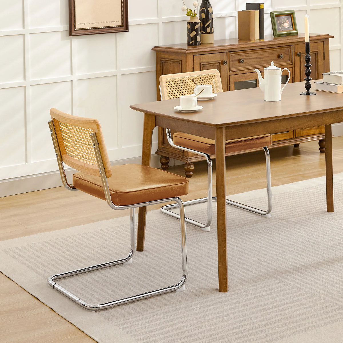 Mid-Century Rattan Dining Chairs