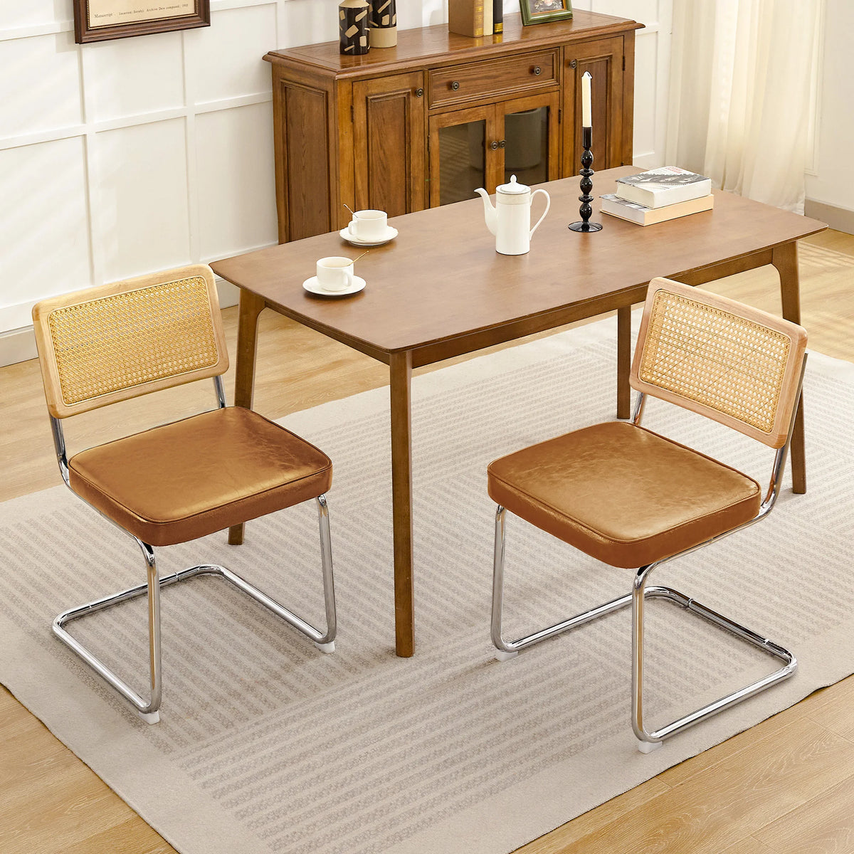 Mid-Century Rattan Dining Chairs