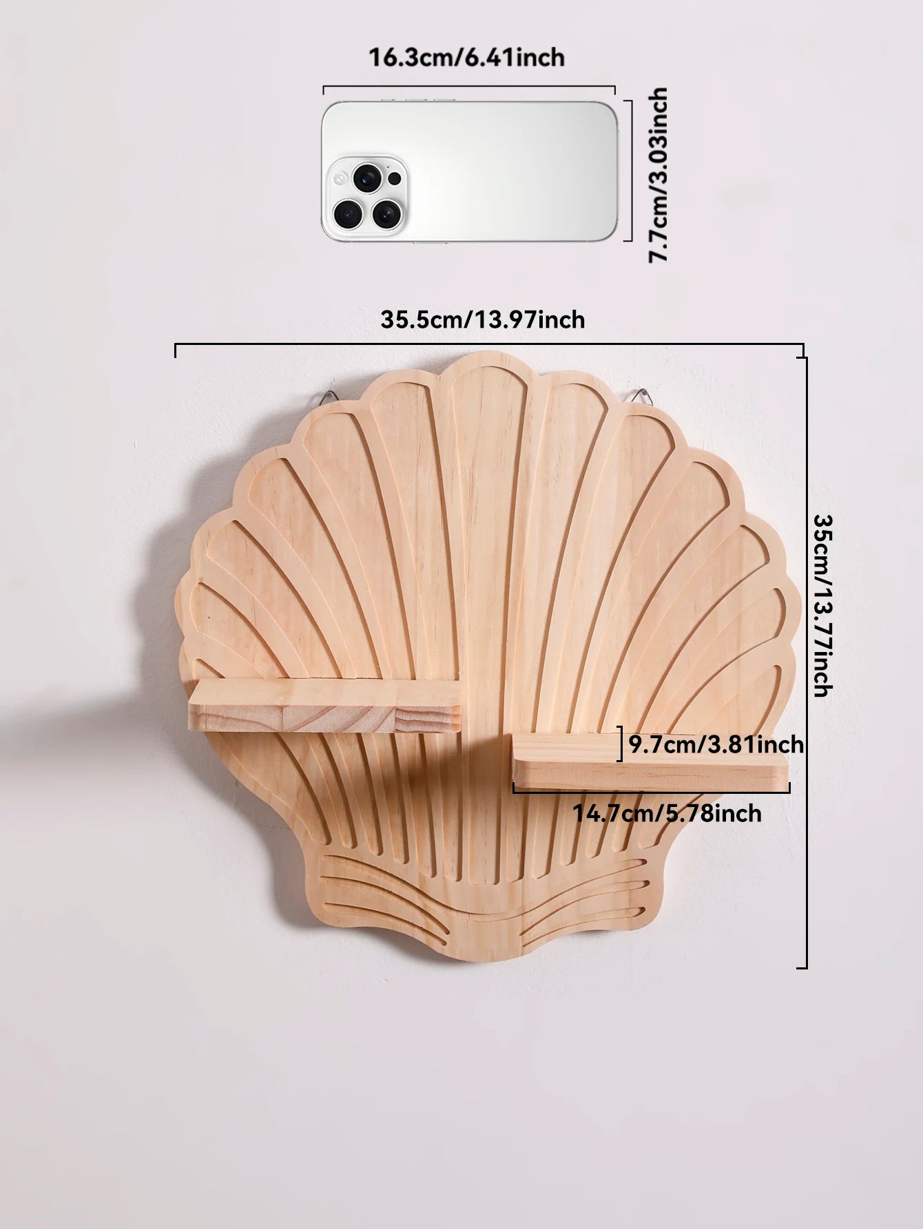 Spiral Wood Floating Shelf