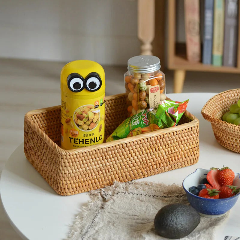 Rectangular Rattan Storage Basket