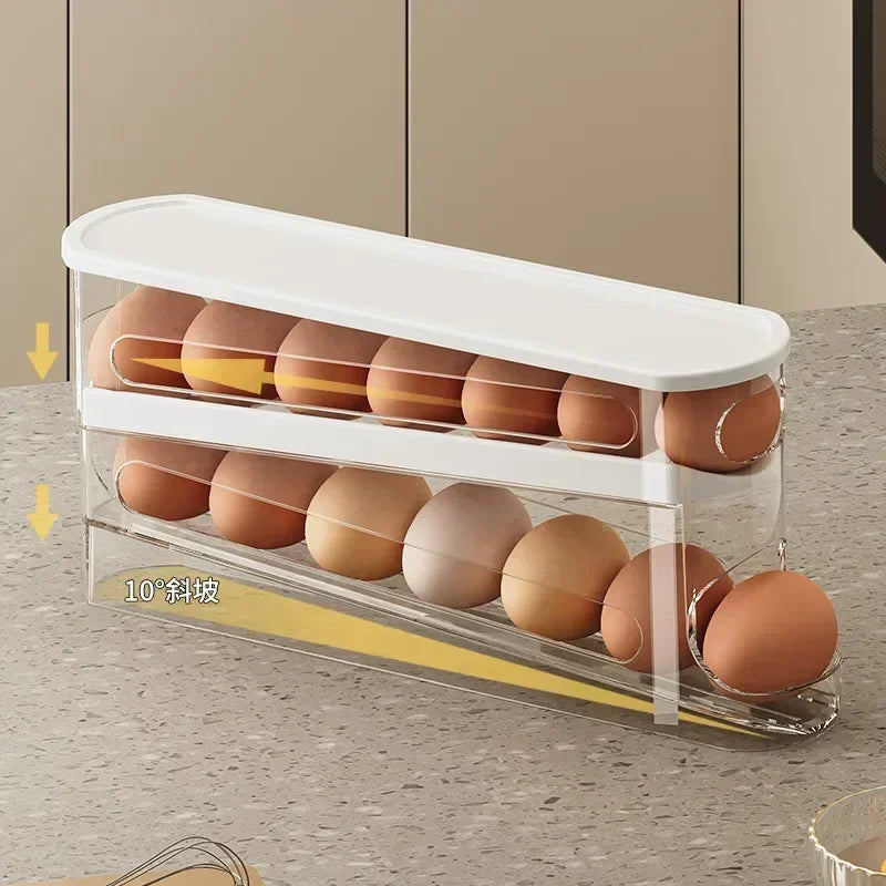 4-Tier Fridge Egg Storage Organizer