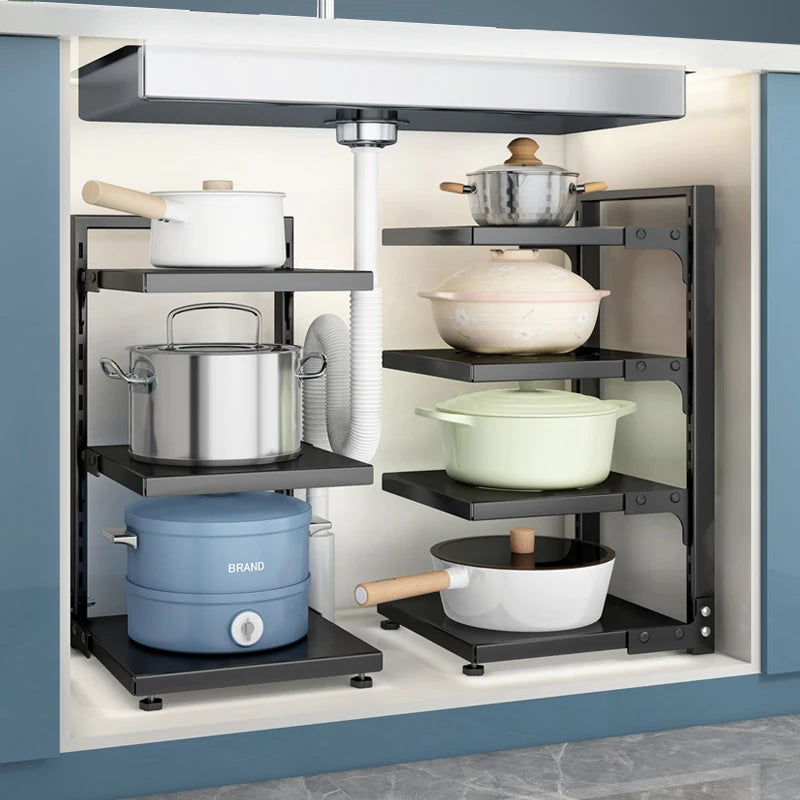 Multi-Tier Kitchen Pot & Pan Organizer