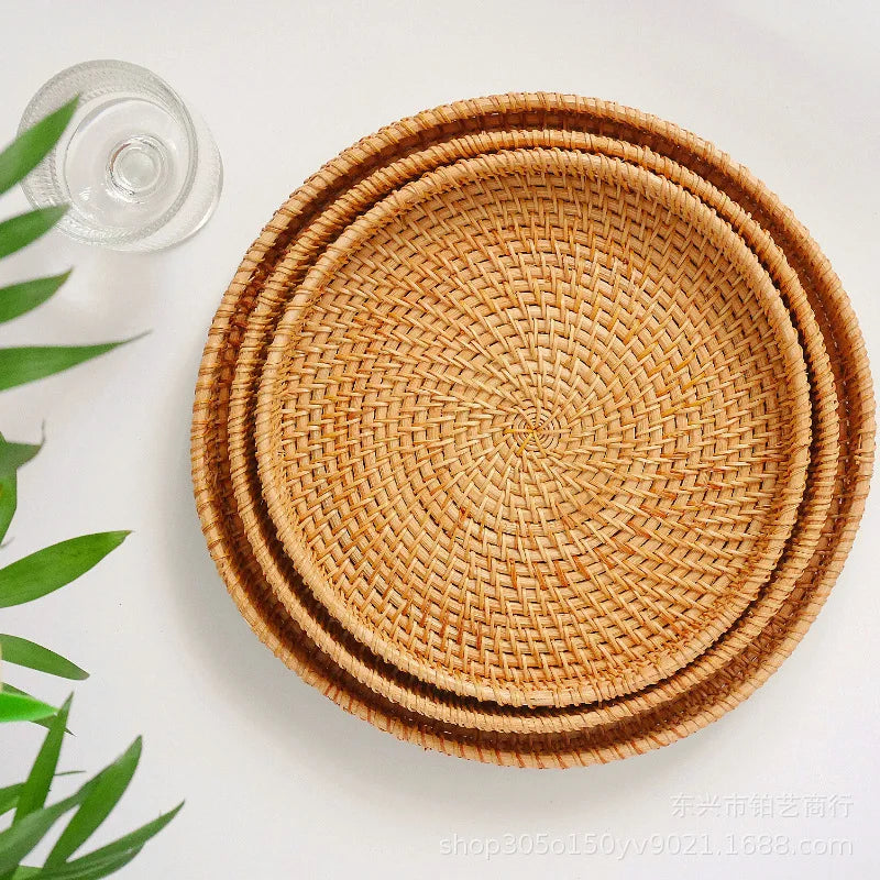 Round Woven Tray Basket