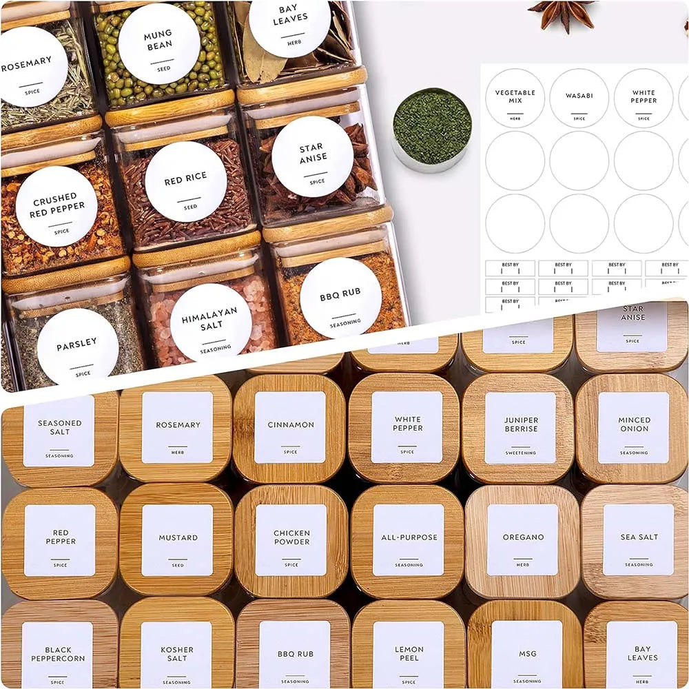 5oz Glass Spice Jar Set with Bamboo Lids