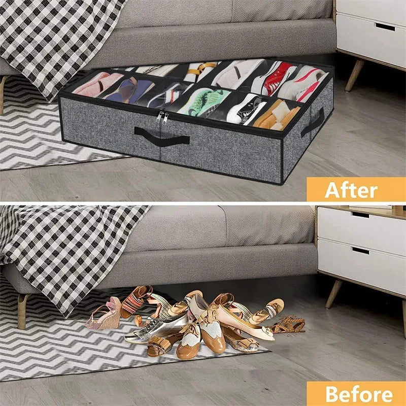 Foldable Under-Bed Shoe Storage Box