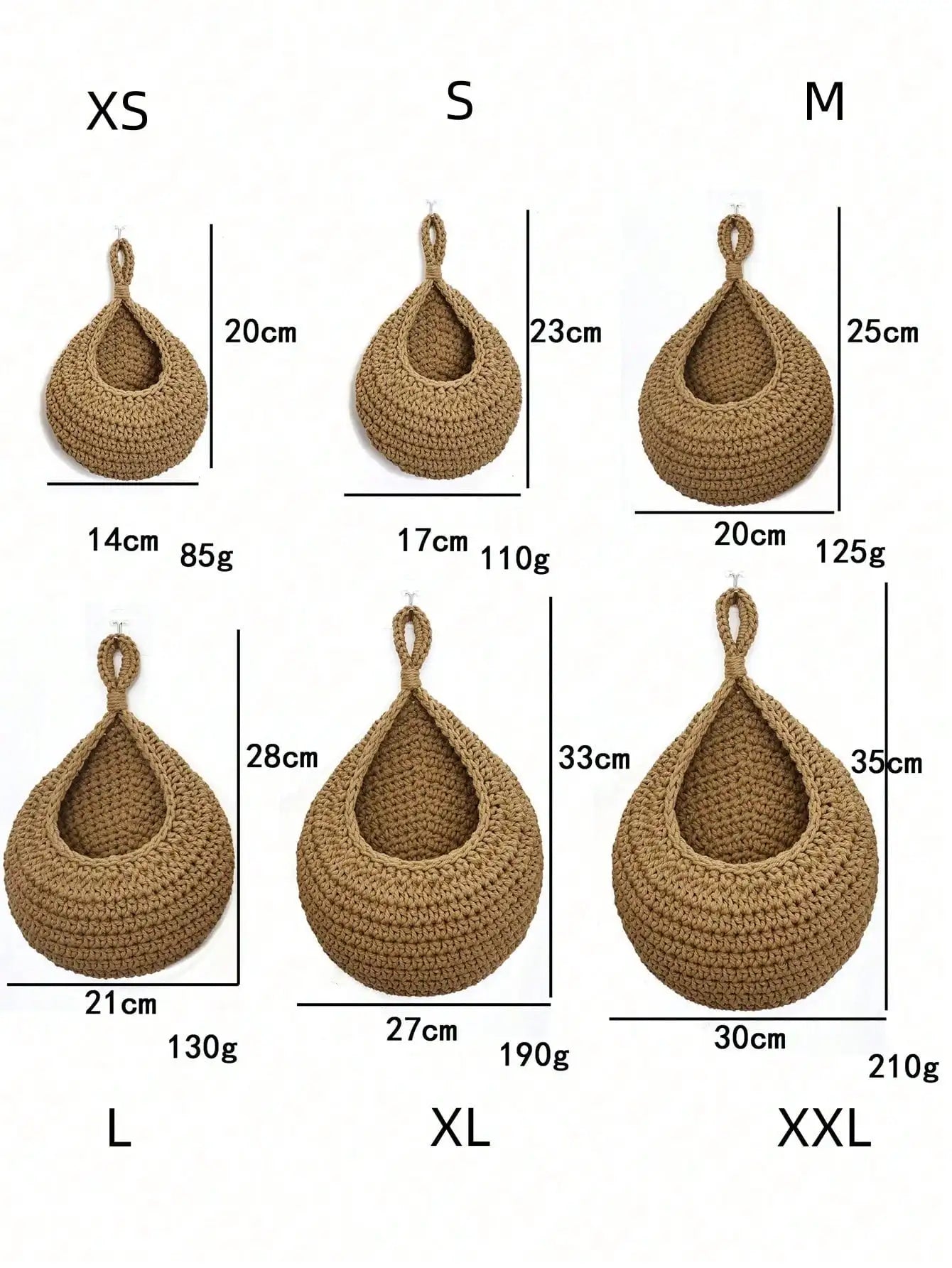 Woven Teardrop Hanging Basket