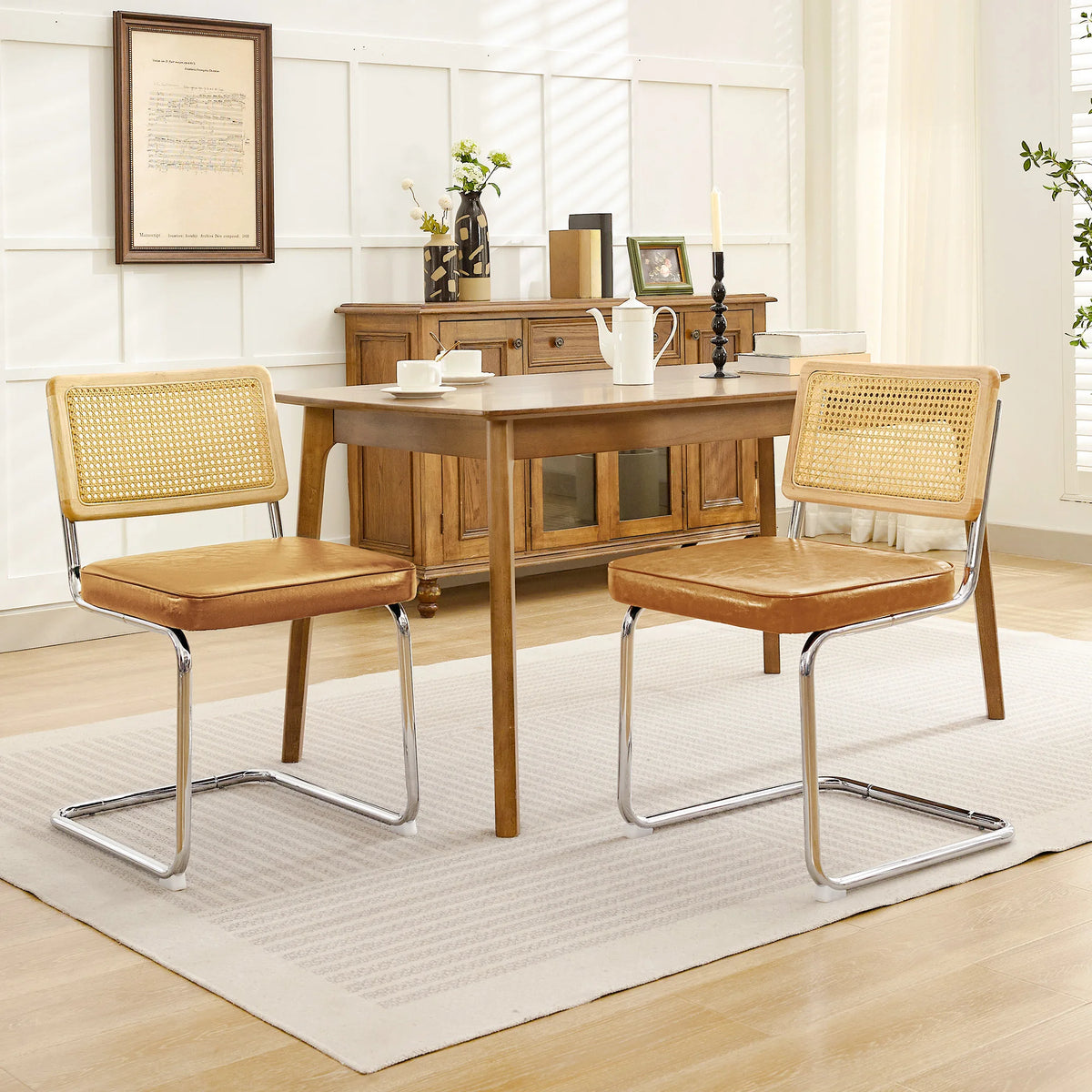 Mid-Century Rattan Dining Chairs