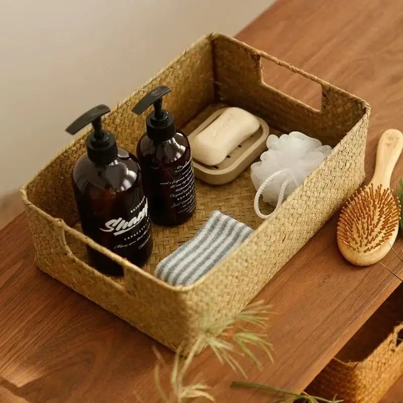 Natural Rattan Organizer Basket