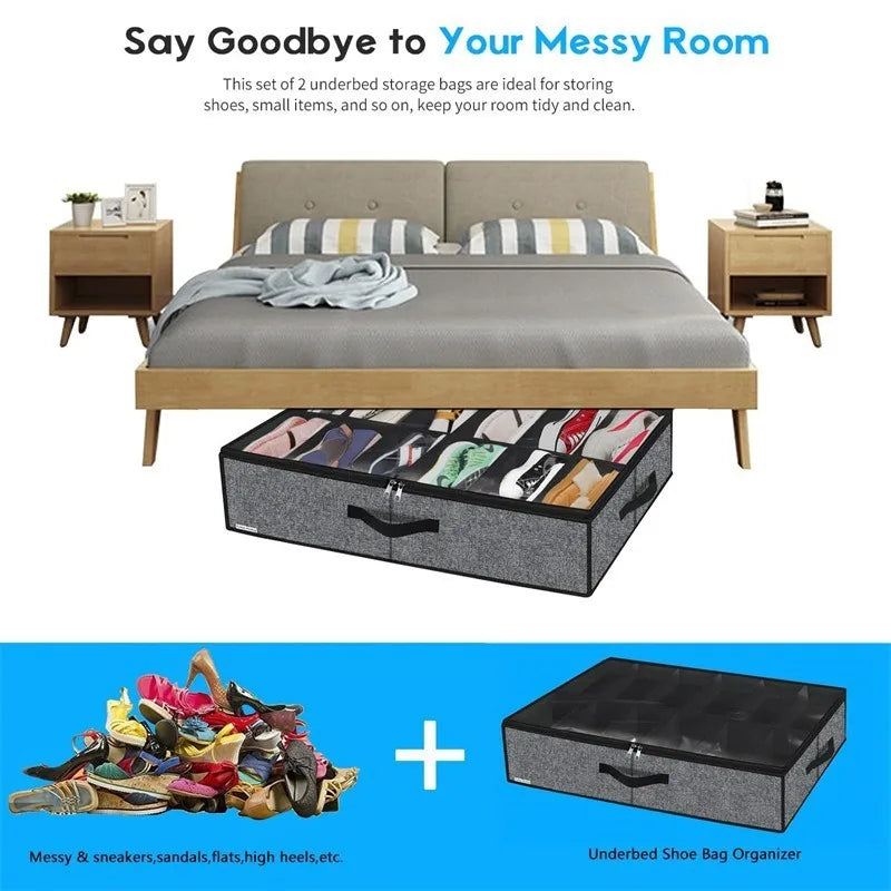 Foldable Under-Bed Shoe Storage Box