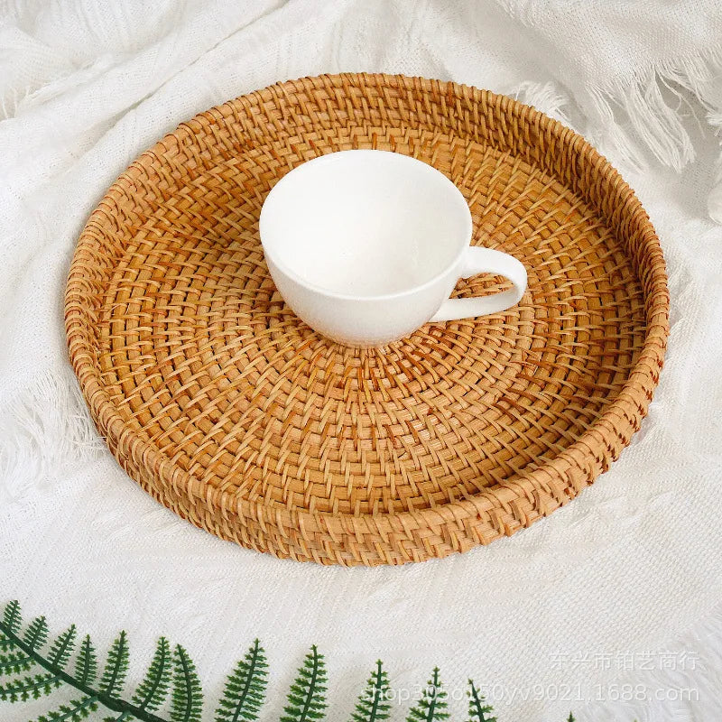 Round Woven Tray Basket