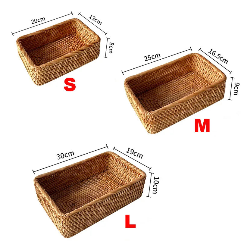 Rectangular Rattan Storage Basket