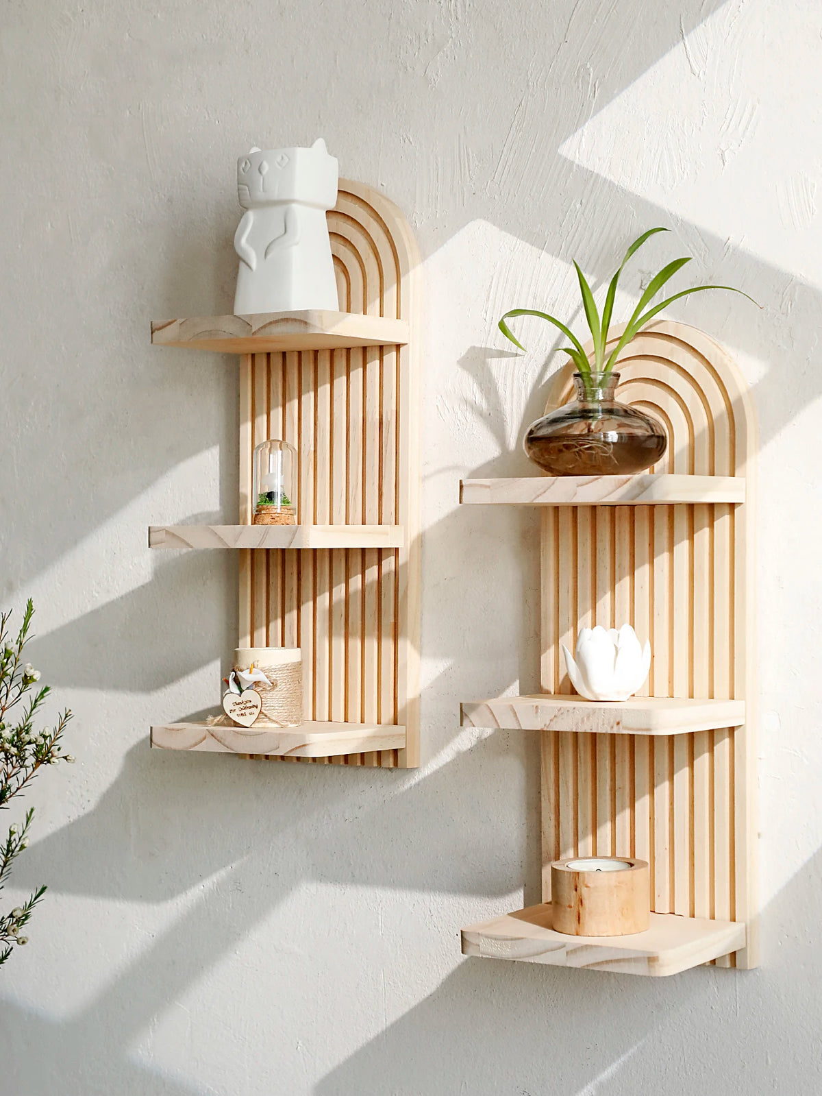 3-Tier Arch Wood Shelf