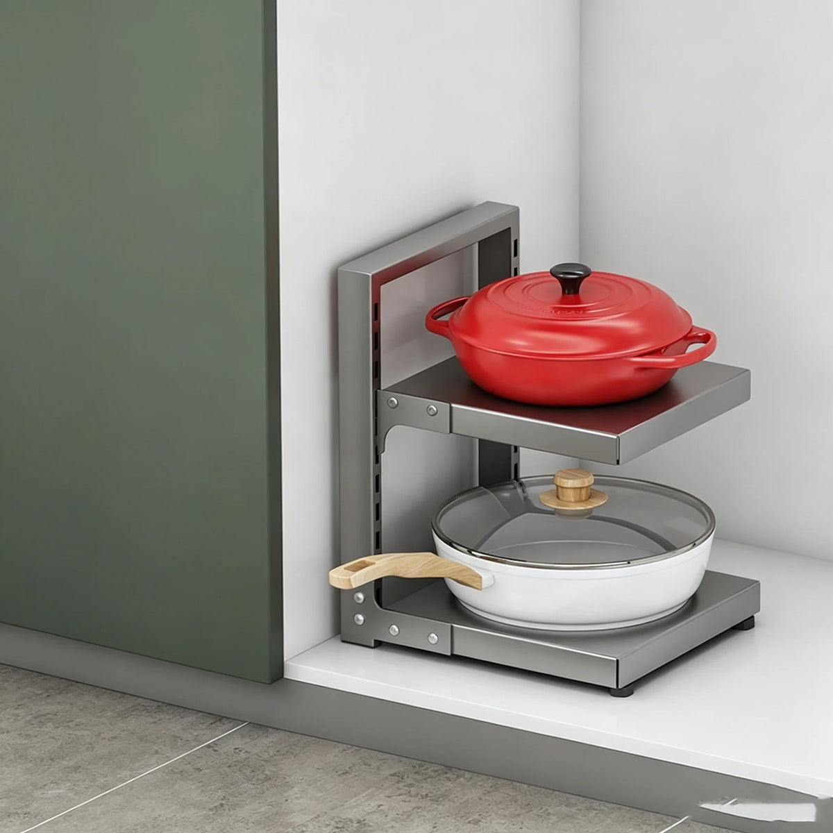 Multi-Tier Kitchen Pot & Pan Organizer