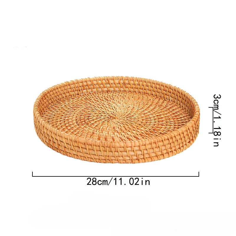 Round Woven Tray Basket