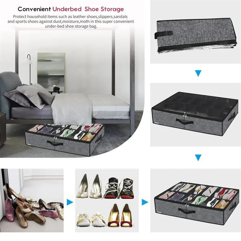 Foldable Under-Bed Shoe Storage Box