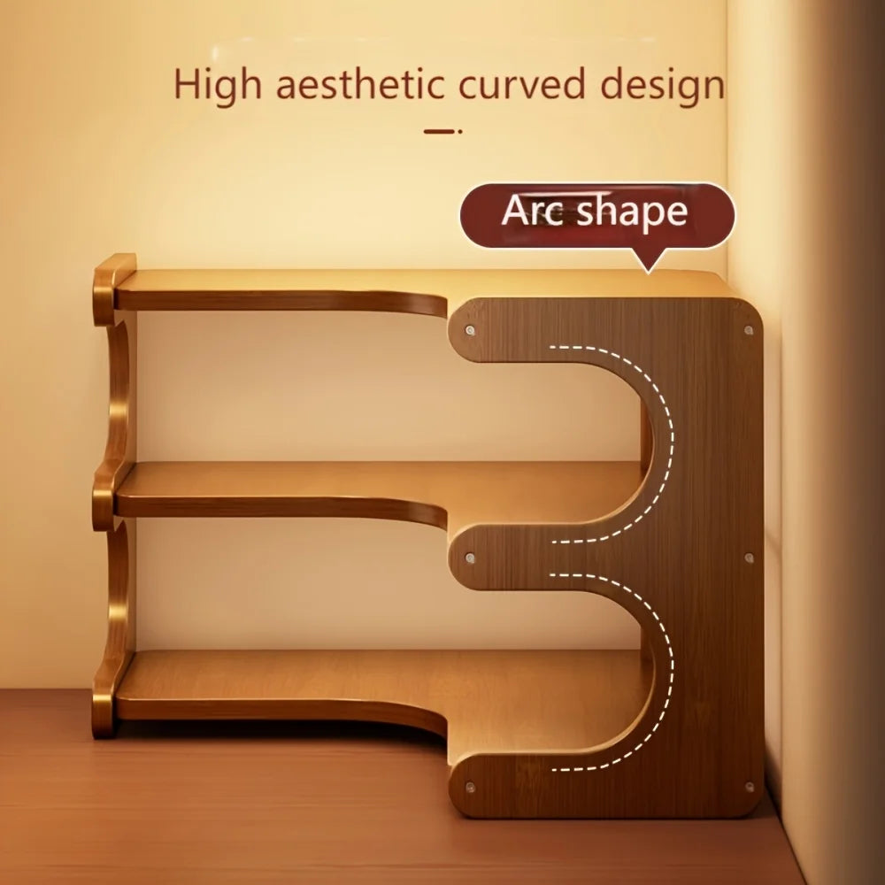 Natural Bamboo Corner Shelf Organizer