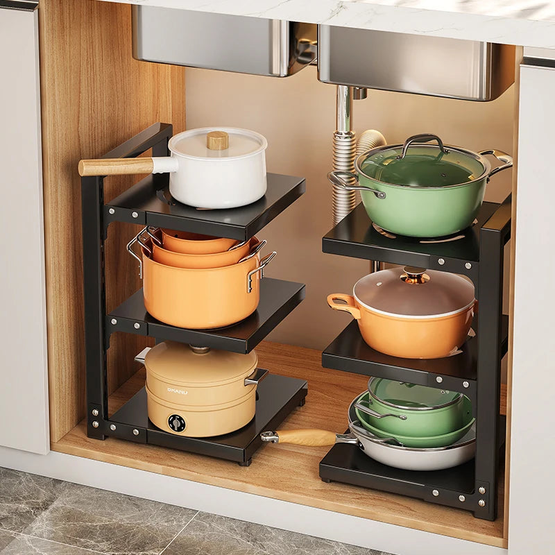 Multi-Tier Kitchen Pot & Pan Organizer