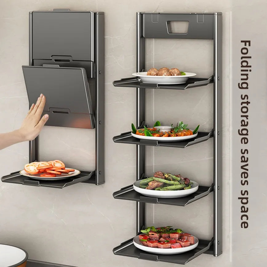 Wall-Mounted Folding Storage Shelf