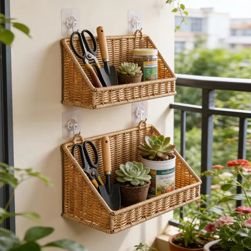 Woven Wall-Mounted Storage Basket