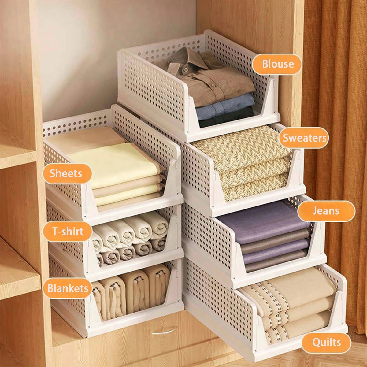 Foldable Wardrobe Storage Basket