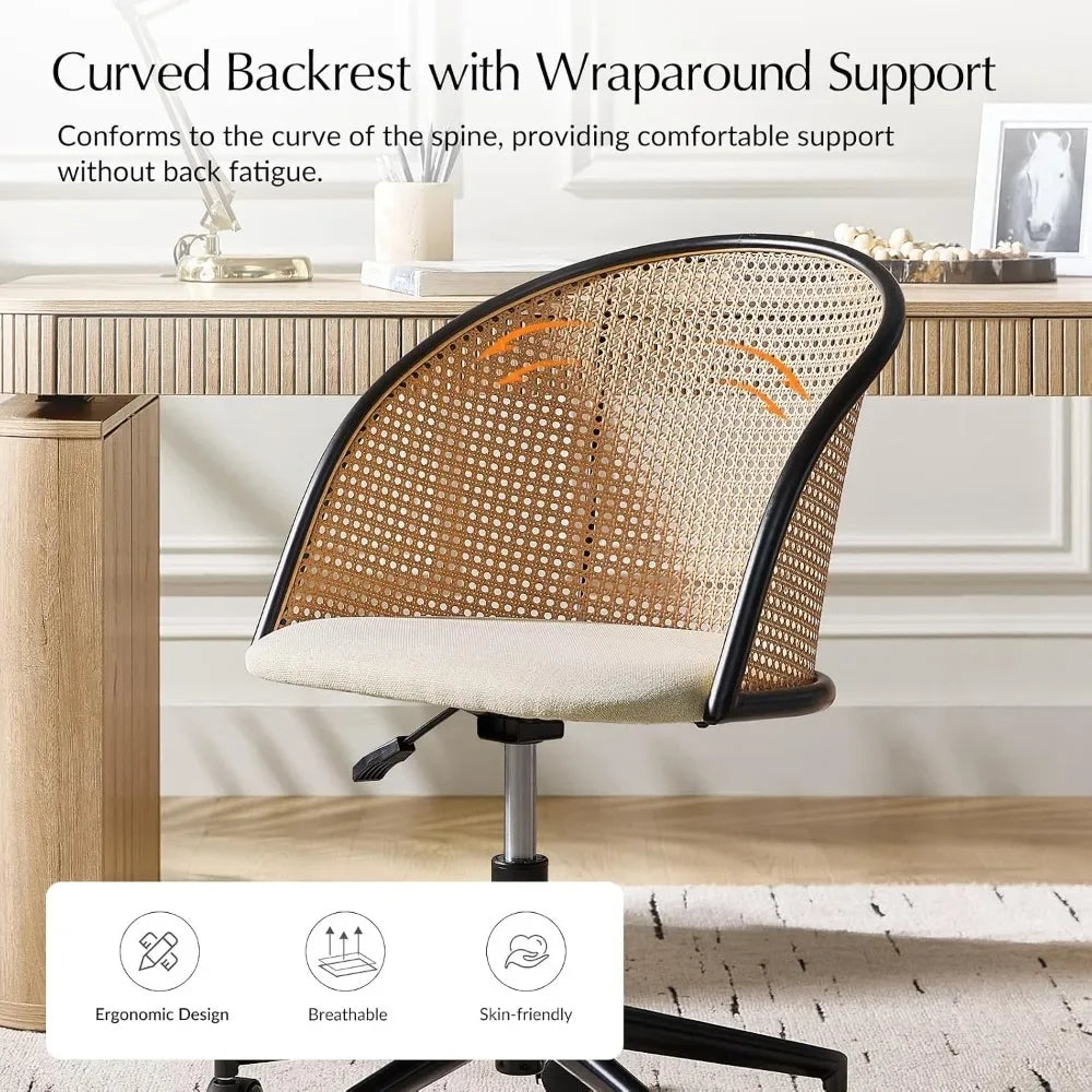 Rattan Office Desk Chair