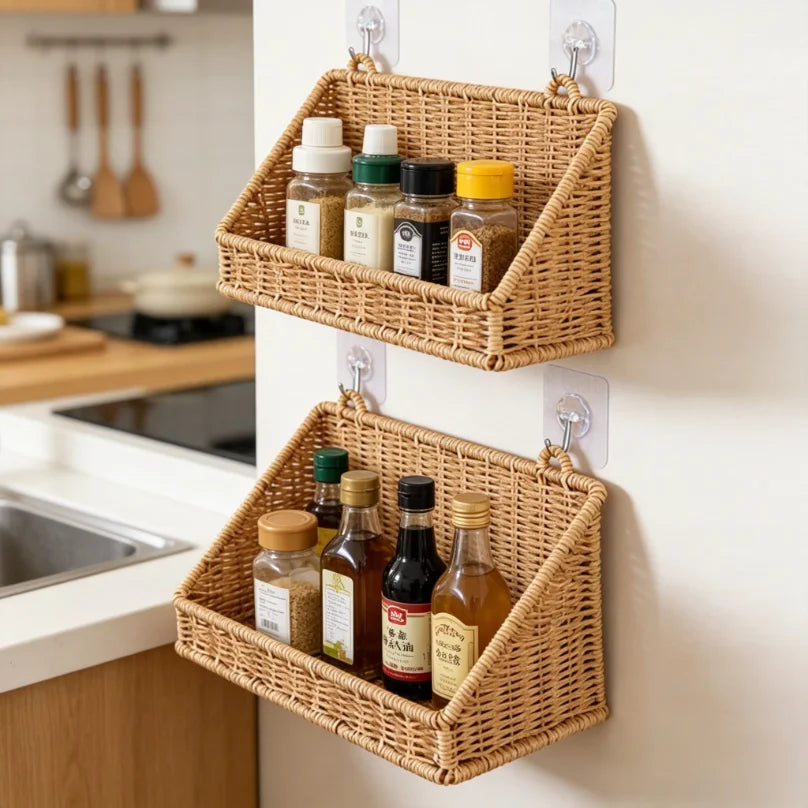 Woven Wall-Mounted Storage Basket